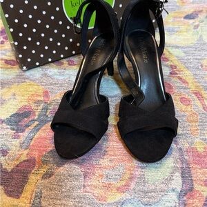 Kelly & Katie Elegant Black Suede Heels